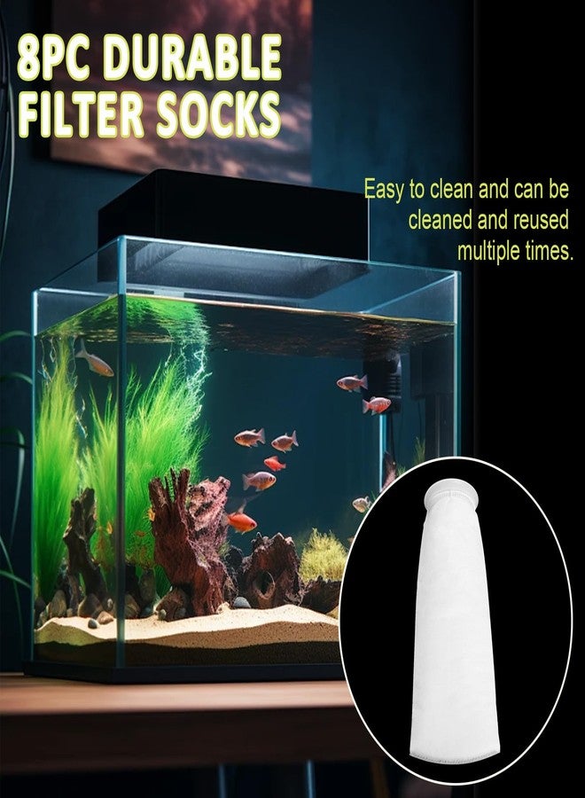 MCCKLE Filter Sock 4 Inch Ring, Filter Socks for Saltwater Aquarium by 15 Inch Long, 200 Micron Aquarium Filter Sock for Fish Tank Sump Saltwater Freshwater Aquariums (8 Pack) - Image 5